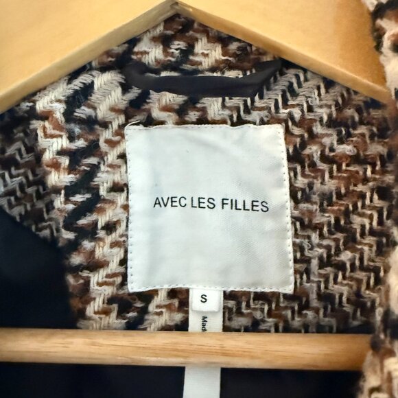 Alec Les Filles Brown Plaid Peacoat - Picture 2 of 2